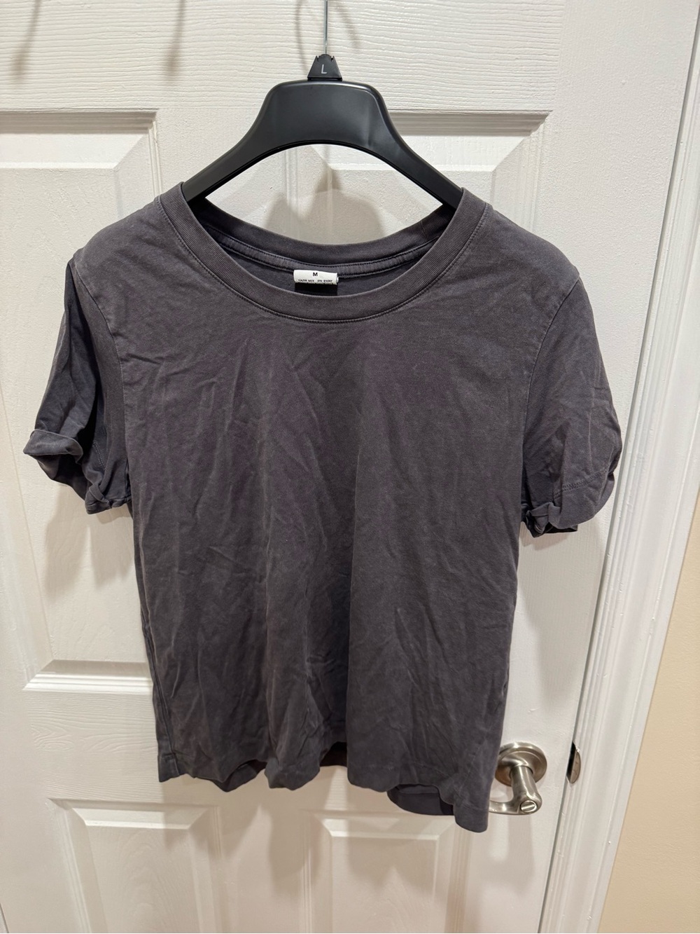 Champion Women's Washed Charcoal Crew Neck Tee